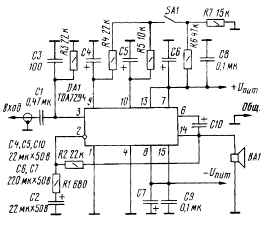Схема включения TDA7294 Схема включения TDA7294